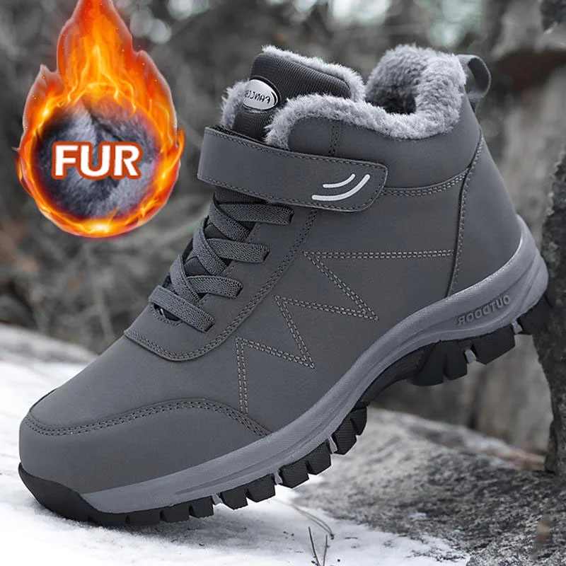 

Мужские ботинки для снега, армейская мужская обувь, теплые меховые мужские зимние кроссовки, повседневная обувь, мужские Ботильоны без шнур...