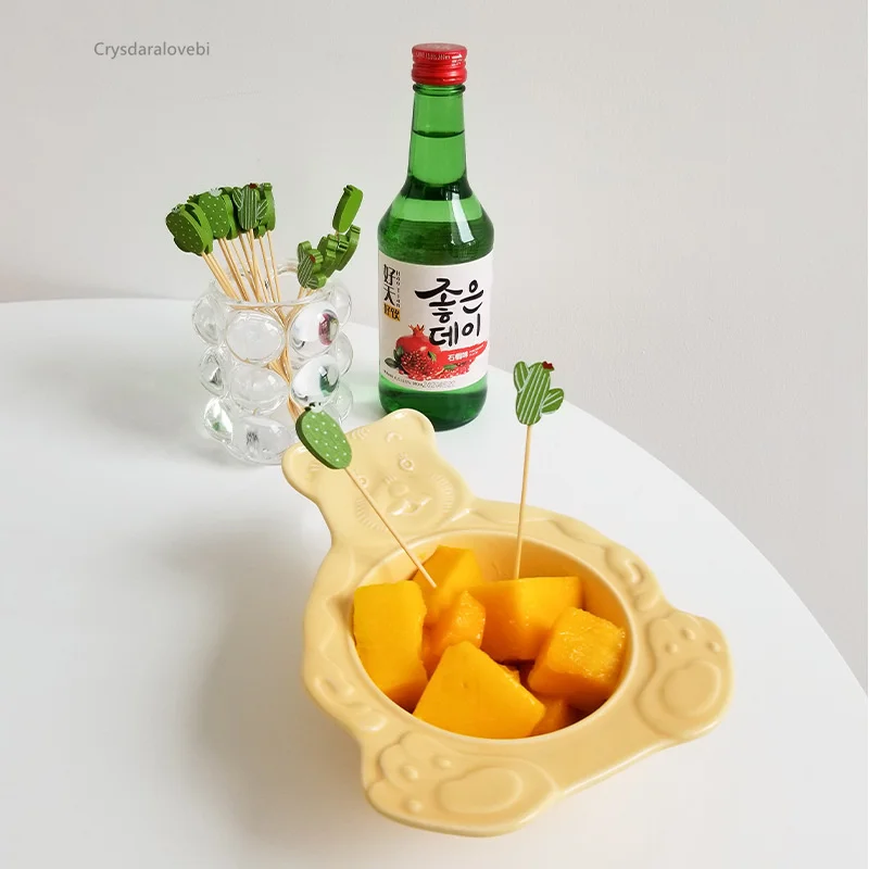 Симпатичные кактусы фрукты палочки упаковка около 100 креативные десертные