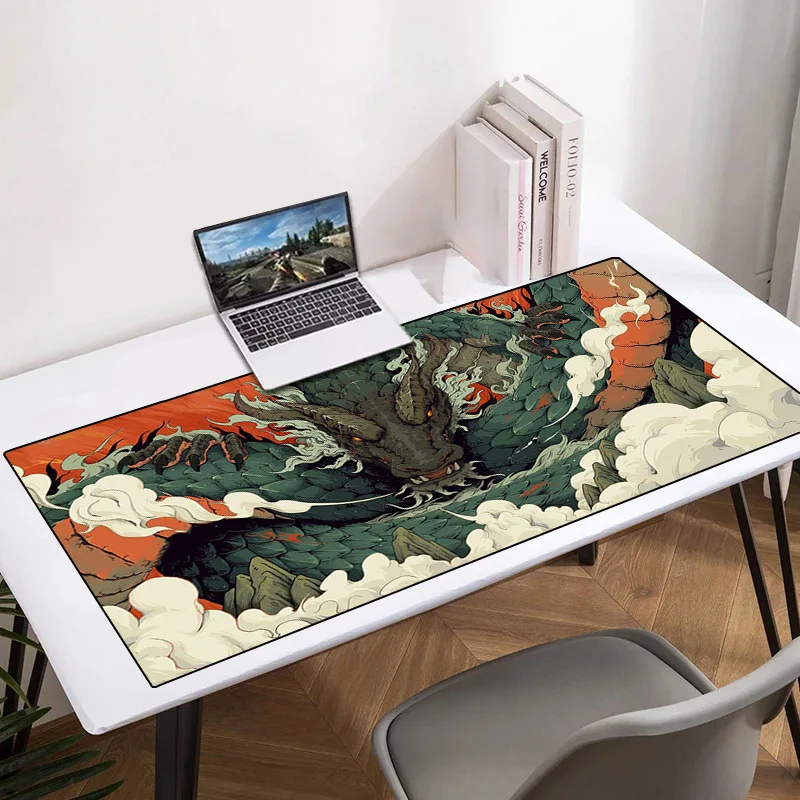 

Коврик для мыши Dragon Tiger, компьютерный Настольный коврик, аксессуары для мыши, игровой коврик для клавиатуры, большой Настольный коврик для мыши