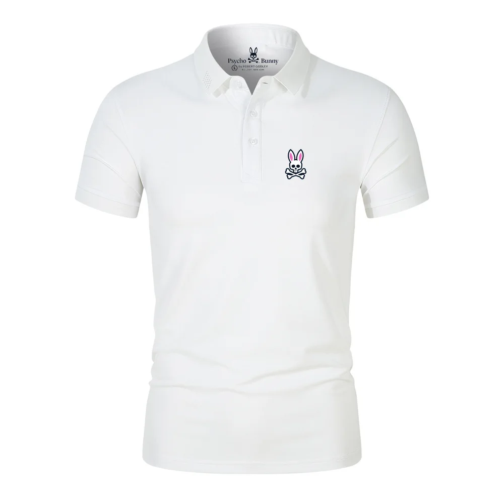 

2023 Men's Summer New Psycho Bunny Printed Top, Original Label Collar, Breathable and Comfortable Polo