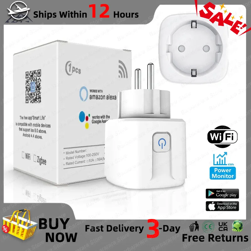 Умная Розетка Wi-Fi С Мониторингом Мощности Голосовое Управление