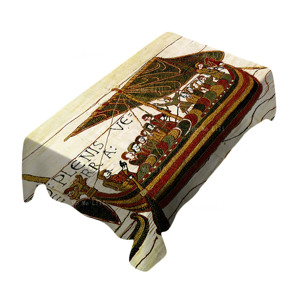 

Norman Battle Boat Ships Of William The Conqueror The Lady And The Unicorn Tablecloth By Ho Me Lili For Tabletop Decor
