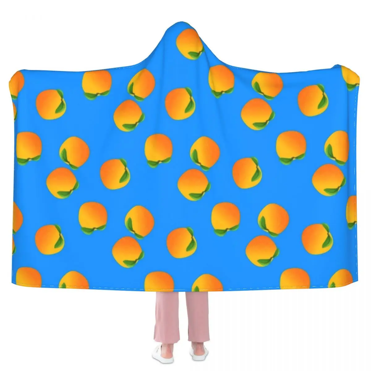 

Флисовое одеяло с капюшоном и принтом фруктов