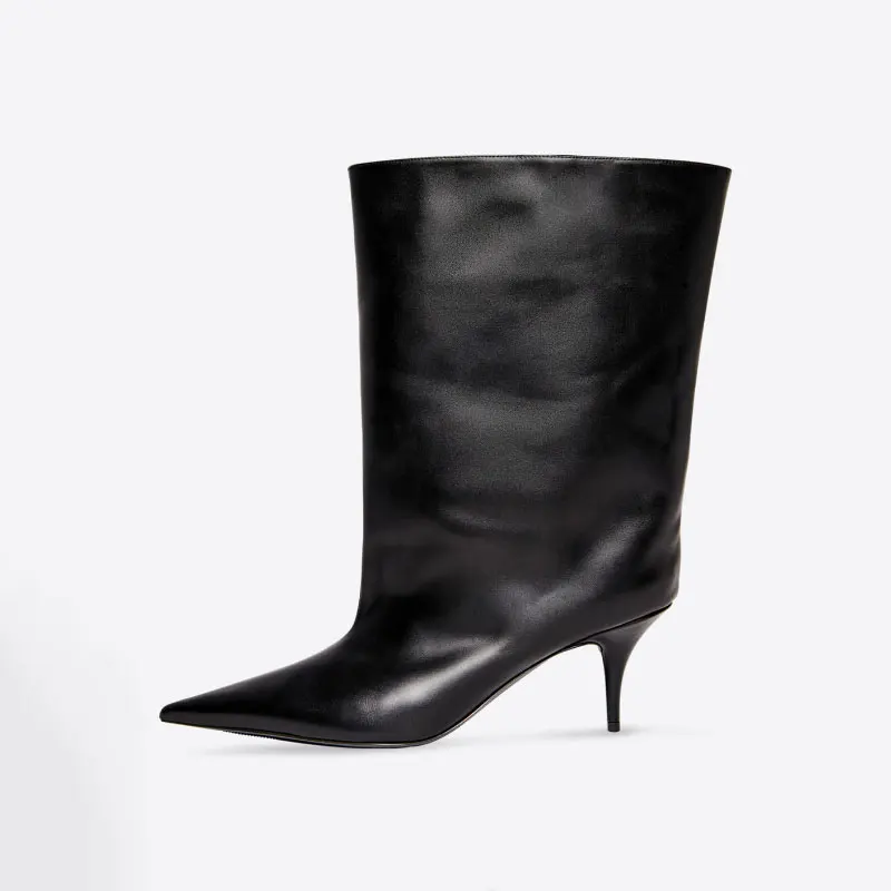 2023 Europe and America New Pointed Sleeve Thigh Boots Fashion Big Tube Thin High Heels 45 Size Knee Length Women's Boots