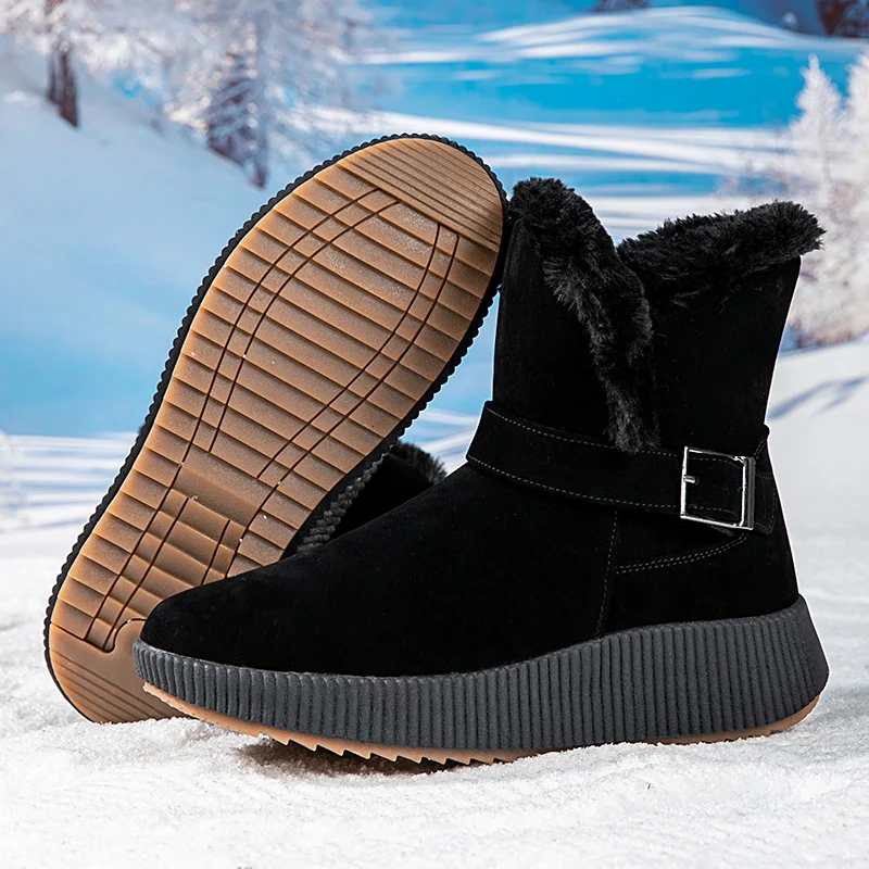 Женские модные зимние ботинки плюс бархатные женские удобные амортизирующие