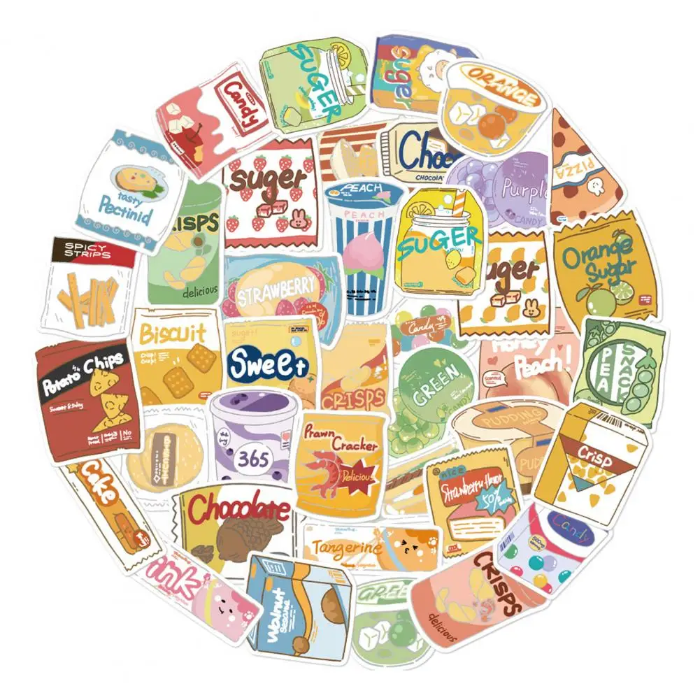 

Snacks Stickers Chic Lightweight Self-adhesive Food Drink Milk Car Stickers Party Supplies Laptop Stickers Laptop Stickers