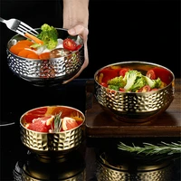 304 stainless steel diamond pattern ramen rice bowl anti scald salad porridge soup steamed bowl kitchen tableware food container