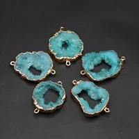 5pcslot natural druzys stone connector charms irregural agates pendant connectors for making diy jewerly necklace accessories