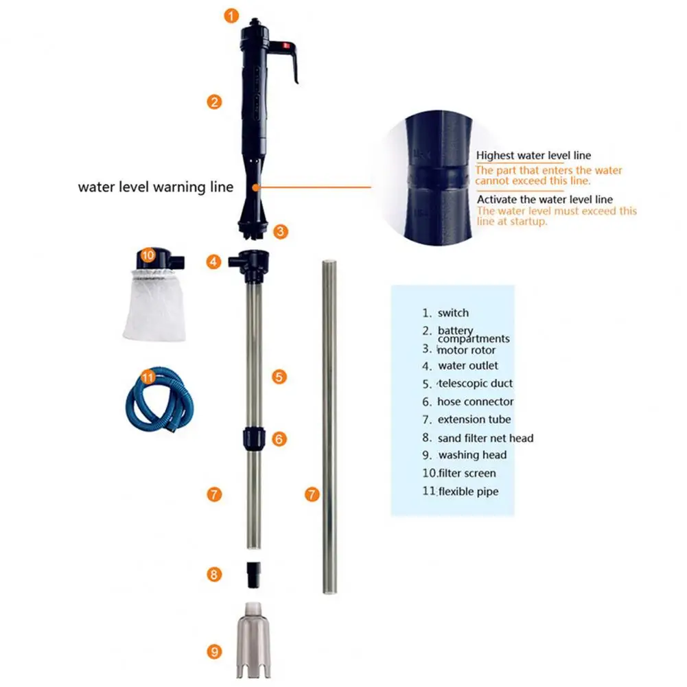 

Water Changer Siphon Adjustable Multi-function Plastic Fish Tool Water Filter Pump for Aquarium