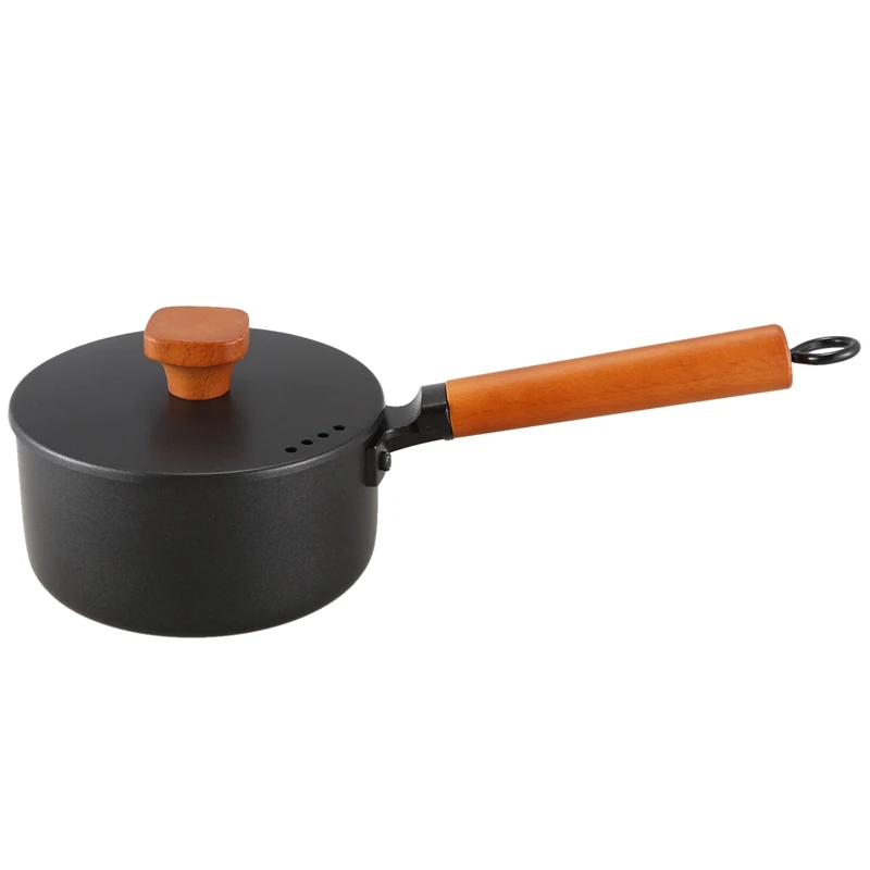 

16Cm 2L Cast Iron Cooking Soup Pot Milk Heating Stockpot Nonstick Pan Kitchen Mini Stewpan Saucepan For Gas Induction Cooker