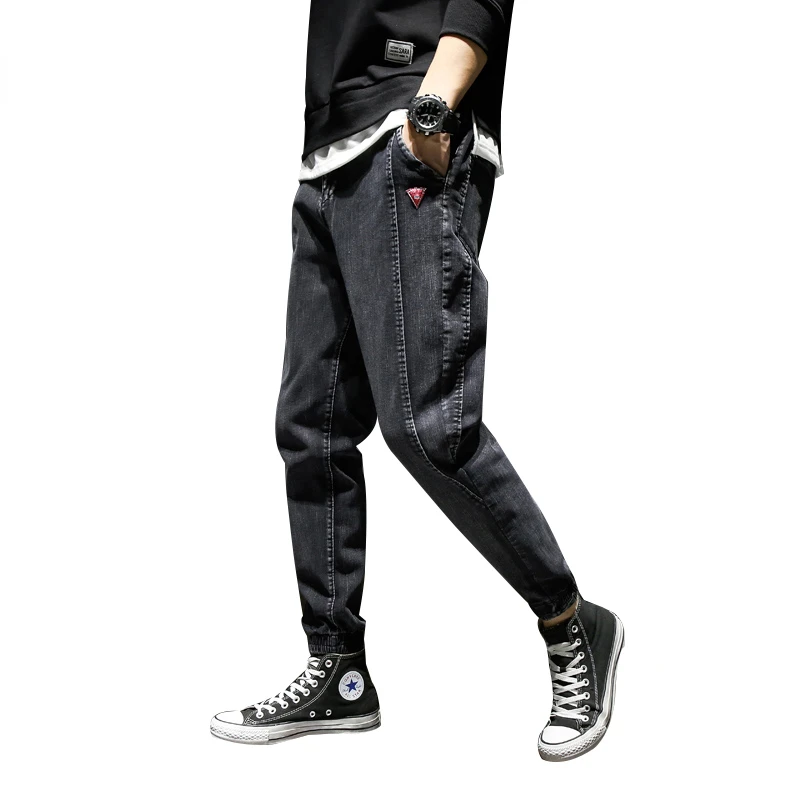 

Джинсы мужские с эластичным поясом, темно-серые Джоггеры в стиле оверсайз, Модель 28 42 на весну, 2022