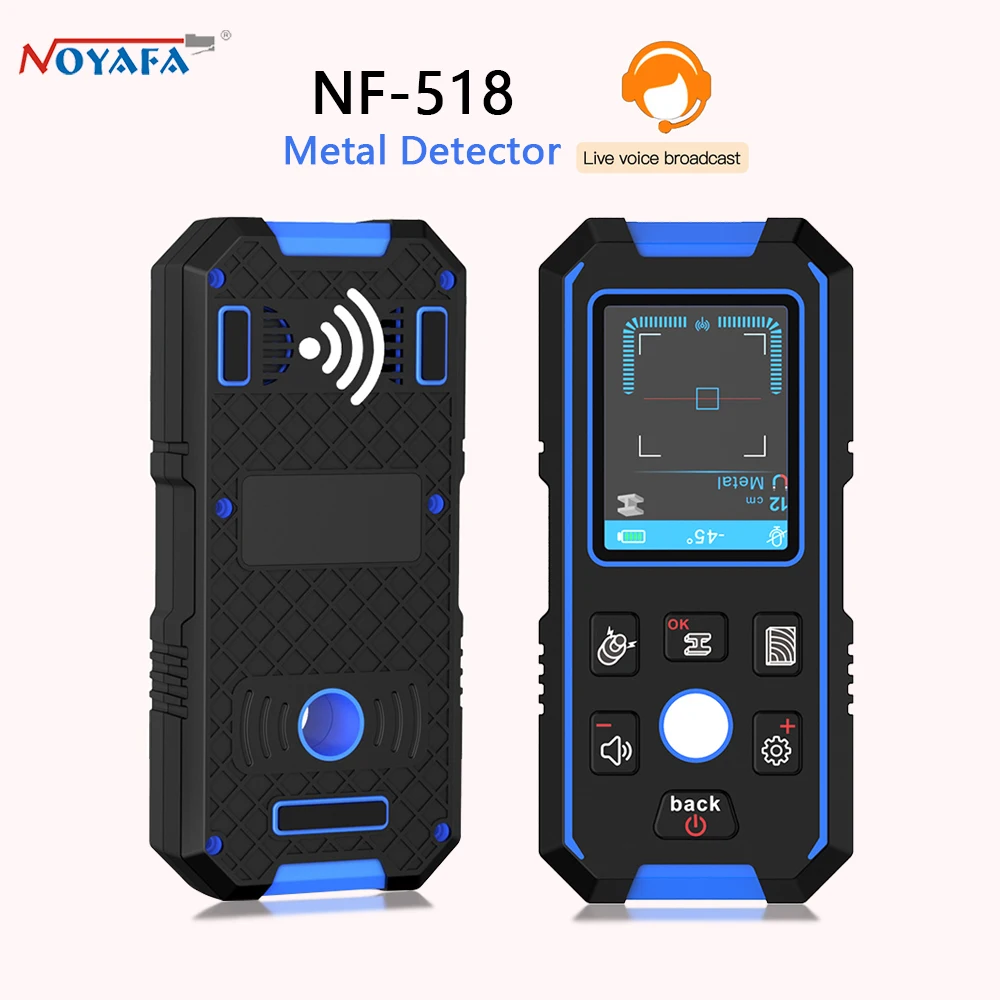 

NOYAFA NF-518 Metal Detector Multifunction Wall Scanner Metal Wood AC Live Wires Handheld Depth Tracker LCD Backlit HD Display