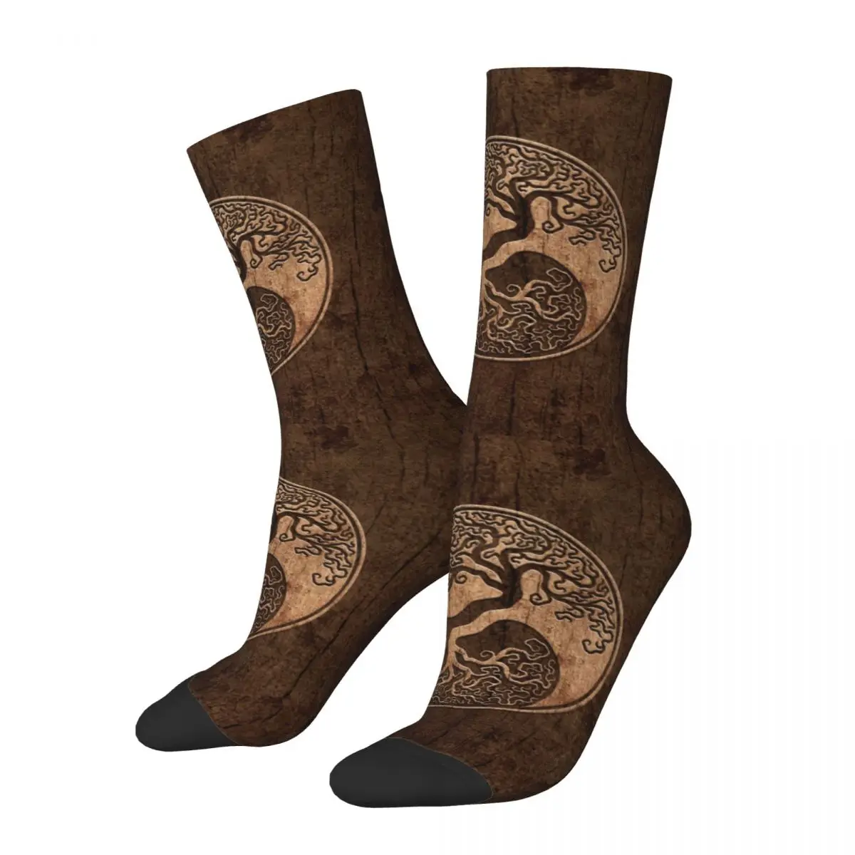 

Модные носки с изображением дерева жизни Инь Янь викингов, баскетбольная Экипировка, шероховатая текстура под дерево, технические характеристики, рождественские подарки для мужчин и женщин