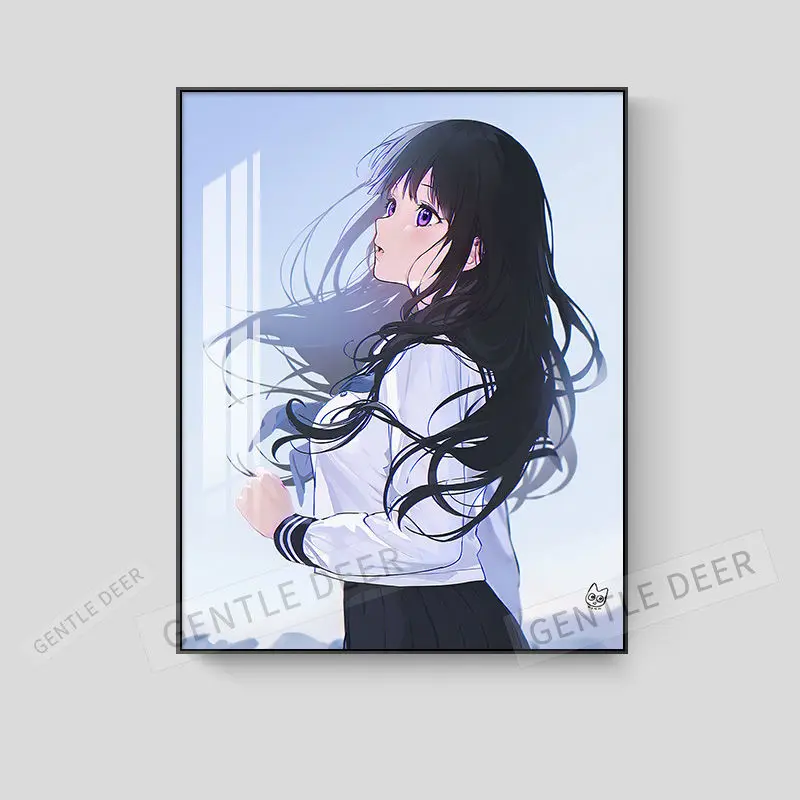 

Hyouka Living Room Decorative Painting Cartoon Cartoon Characters Sofa Wall Painting Punch-Free Bedroom Bedside Painting