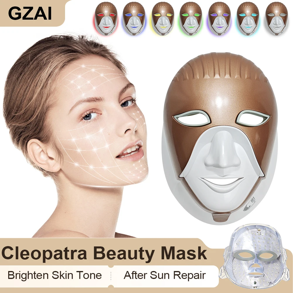 Беспроводная 7-цветная фотонная косметическая маска для лица уход за кожей