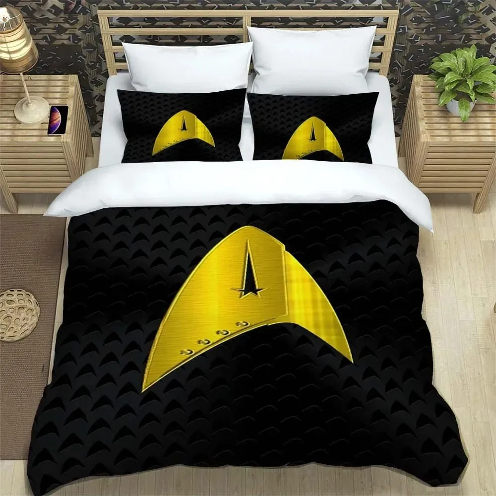 Фото Пододеяльник с логотипом Star Trek, наволочка, комплект постельного белья для мальчиков и девочек, украшение для спальни, детский подарок, одинарный, двойной, королевский размер №3