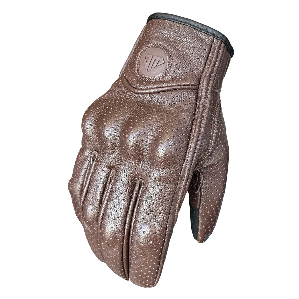 Винтажные мотоциклетные перчатки, кожаные черные перчатки унисекс для ...