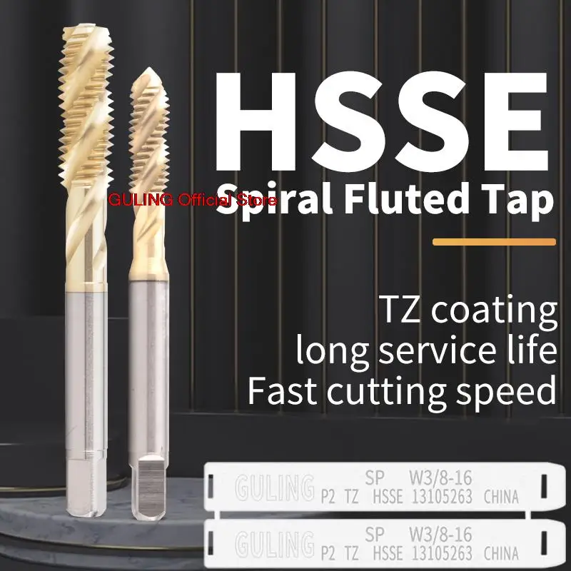 Спиральный рифленый кран HSSE TiAIN UNC 1-64 2-56 3-48 4-40 5-40 6-32 8-32 10-24 12-24 1/4 5/16 3/8 7/16 1/2 краны с