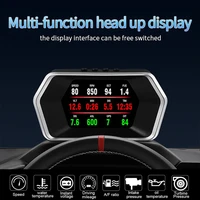 hd hud head up display obd2gps smart meter digital car speedometer safety alarm water oil temperature rpm with suction cup
