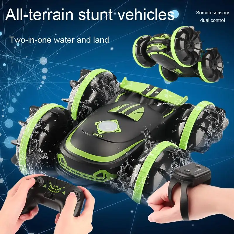 

Ultimate Adventure: 2.4G Amphibious Land And Water Car - Gesture Sensing Off Road Vehicle for Thrilling Double Sided Driving Ex