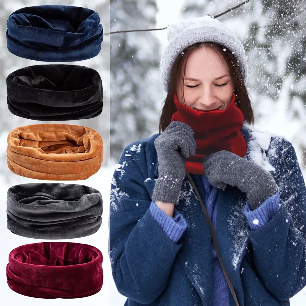 

Cover Keep Warm Windproof Ski Scarf Golden Velvet Scarf Thermal Neck Warmer Autumn Winter Scarf Cervical Neck Protector