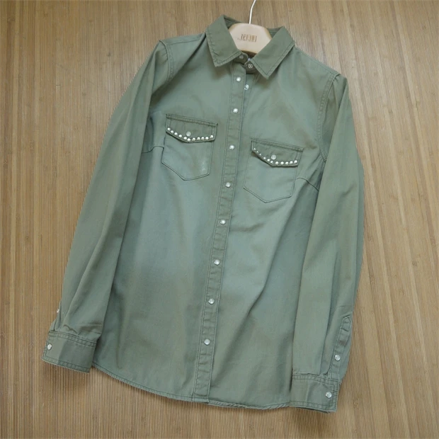 Внешняя торговля Женская весенне-осенняя рубашка с длинными рукавами Тяжелая