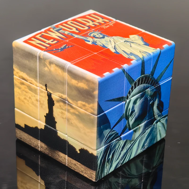

3x3 Puzzle Cubes Infinity Statue of Liberty Professional Speed Transparent Cube Puzzle Twist Gift Magic Cubes Fidget Toyset Toys