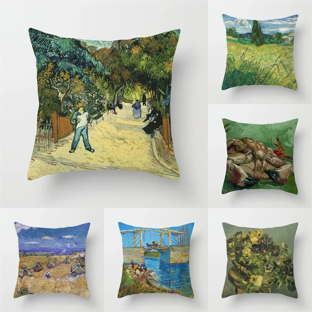 Картина маслом искусство дома наволочка природа живописный диван диванная