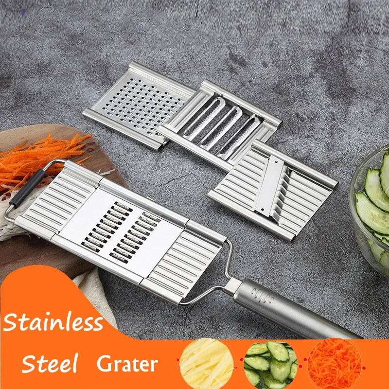 

Овощерезка из нержавеющей стали, слайсер, кухонные приспособления, Ручная легкая очистка картофеля, моркови, лука, терка, измельчитель с руч...
