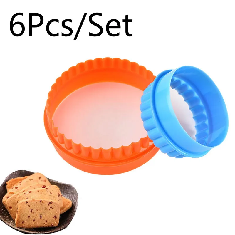 

6Pcs/Set DIY Plastic Cookie Mold Cutter Round Embossing Cooking Biscuit Mould Cookie Cake Fondant Cake Mold Kitchen Accessories