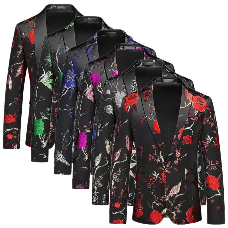 Модный мужской роскошный жаккардовый костюм для свадебной вечеринки куртка на