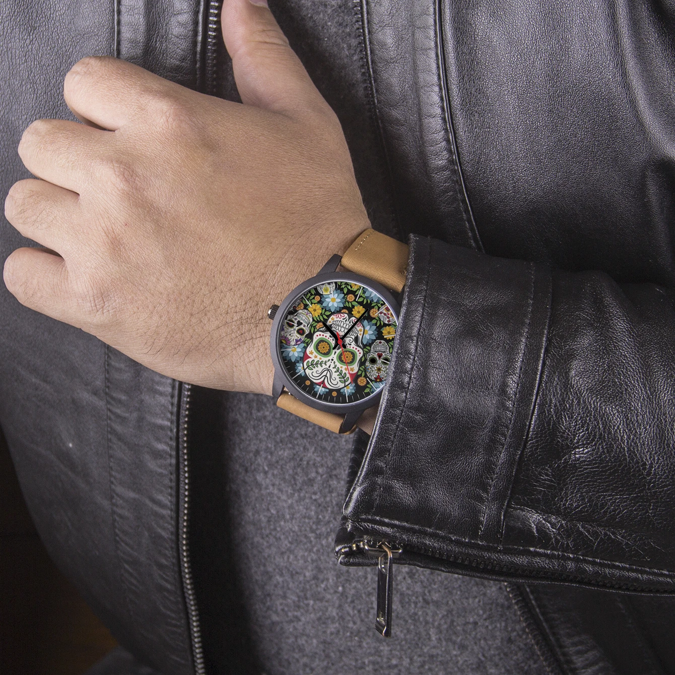 Крутые мужские часы с цветами новинка наручные подарок Настраиваемые узоры