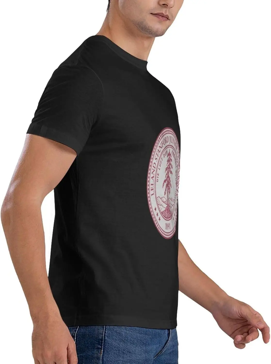 Мужская хлопковая футболка Стэнфордского университета мужская