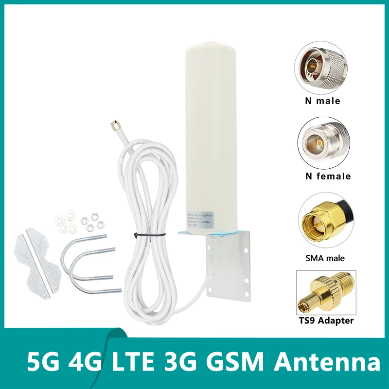 

Wideband Outdoor IP67 Waterproof 5G 4G LTE 3G GSM High Gain 18dbi 600~2400~4900Mhz Omni WiFi Router Antenna for Wireless Network