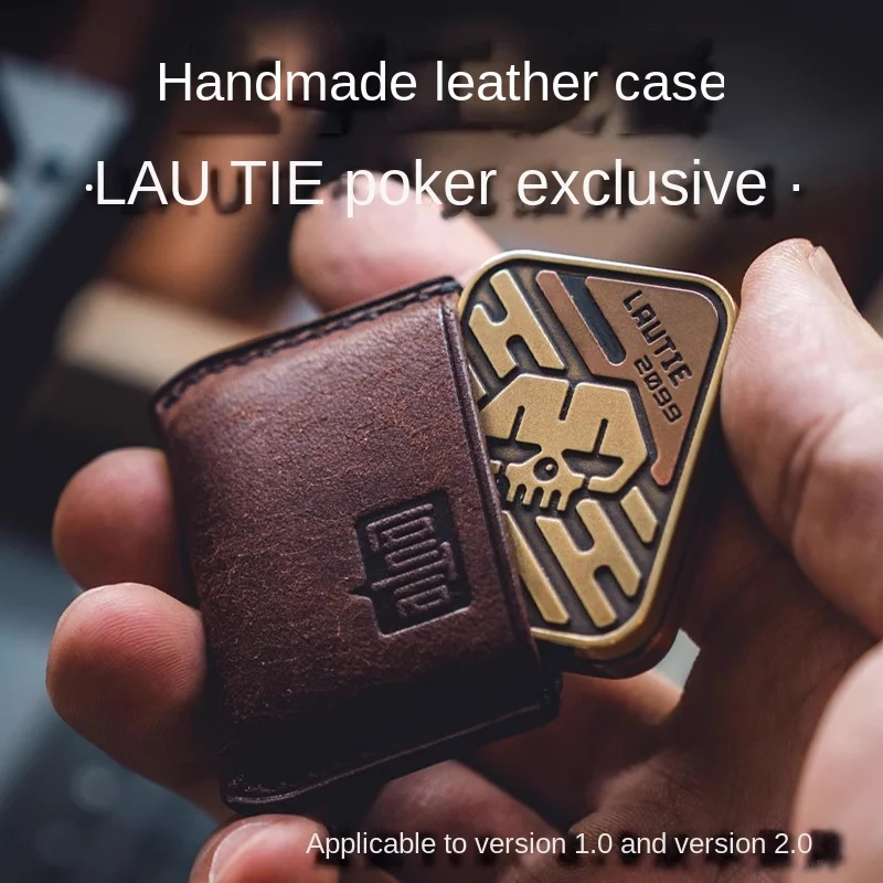 

LAUTIE EDC Leather Holster for Shuffle V1 V2 Poker Storage Bag Stress Relief Toy's Sheath Handmade Portable Case