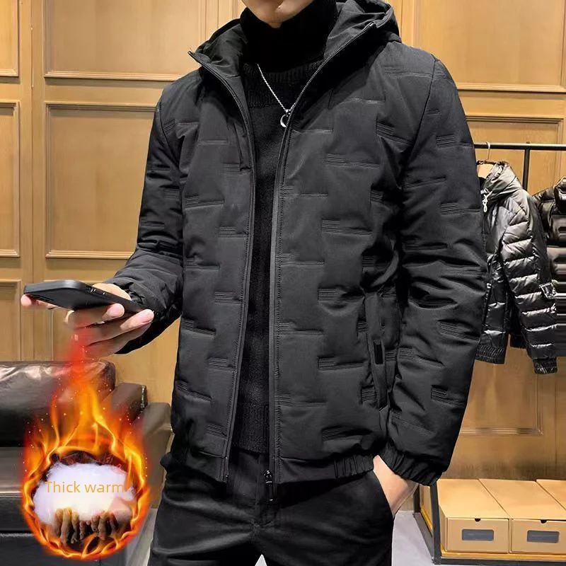 Новинка Зима 2022 мужское хлопковое пальто с капюшоном в Корейском стиле