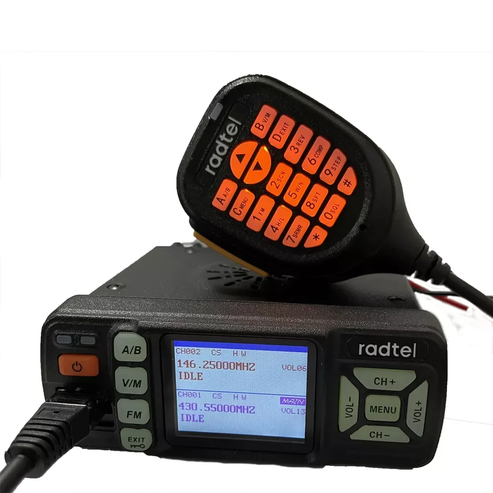 

Radtel RM-03 Walkie Talkie RM03 25W Dual Band VHF 136-174MHz UHF 400-490MHz FM Ham Radio Mini Car Mobile Radio