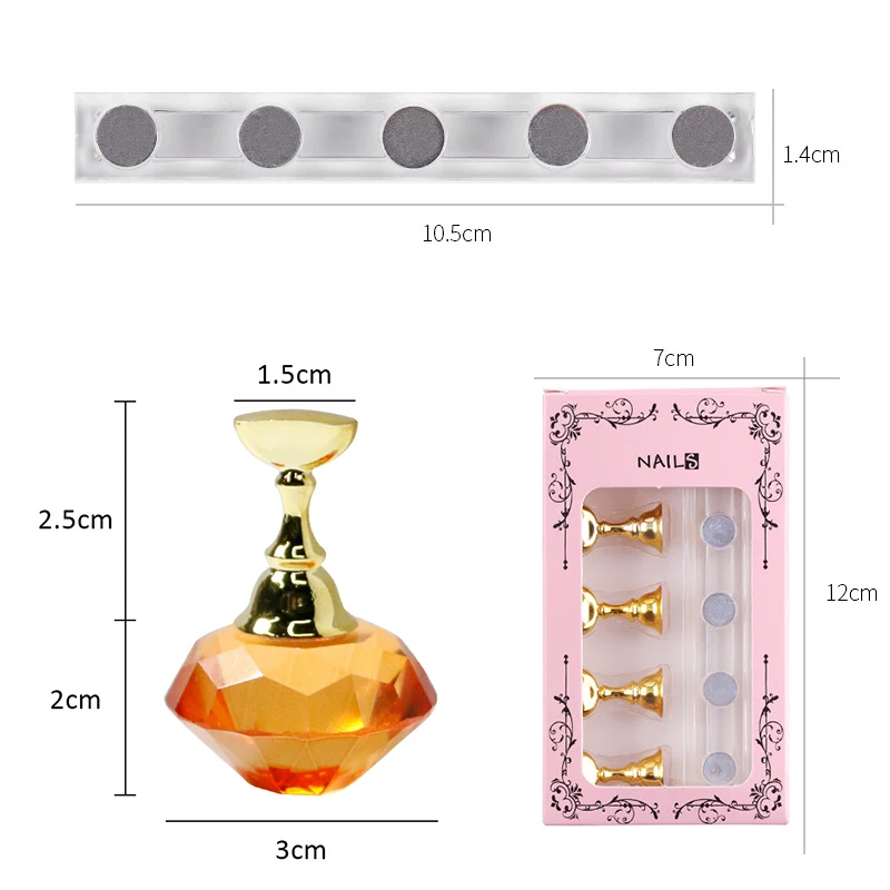 1pc fake nails art display chess board magnetic stand 5 tips practice training holder set polish gel color chart manicure tool free global shipping