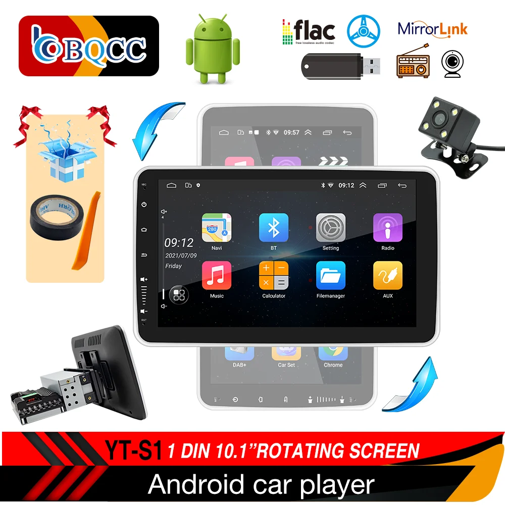 

NEW Android 10.1 1din Radio Car Multimedia Player Car GPS Navigation 10.1'' Universa Rotatable Touch Screen 1G+16G MP5 Player