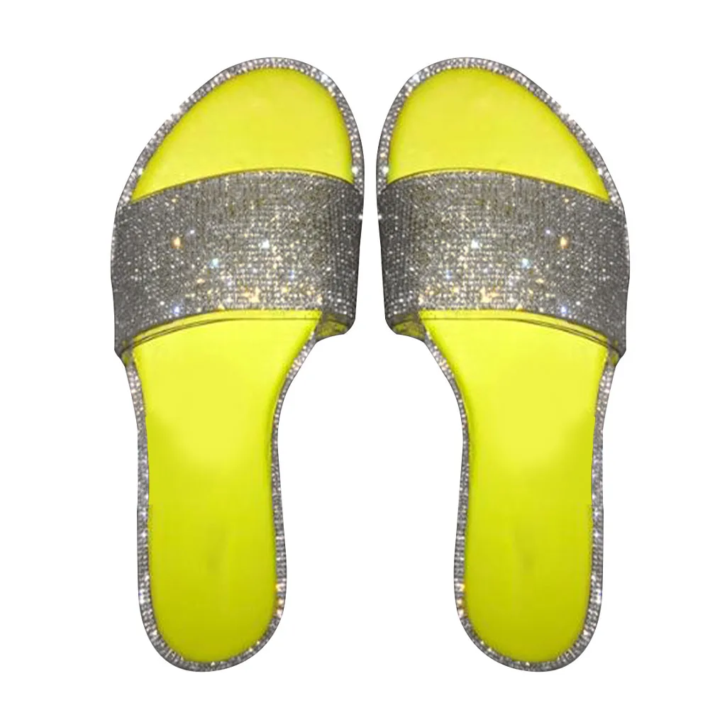 Шлепанцы на плоской подошве римские Модные женские тапочки с бриллиантами