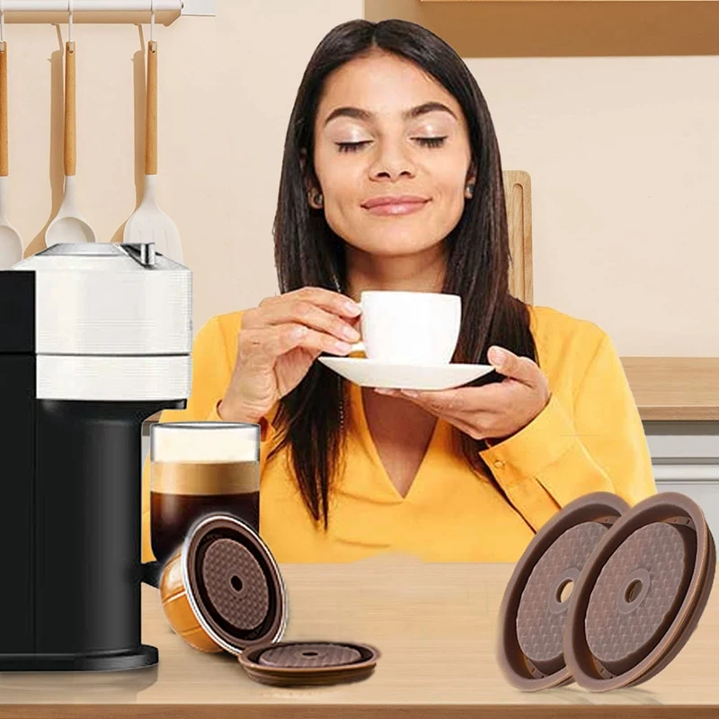 Крышки для капсул кофейных силиконовые крышки Nespresso Vertuo Pods прочные многоразовые 4
