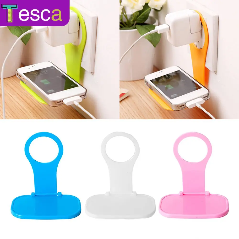 

Folding Shelf Portable Bracket Support Hook Racks Foldable Wall Charger Adapter Charge Hanger Rack Mobile Phone Hanging Stand