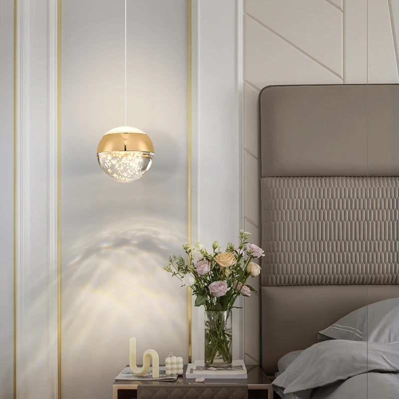 Pаспродажа Подвесной светильник для спальни, хрустальная лампа для гостиной, кухонная светодиодная хрустальная люстра, современный скандинавский све...