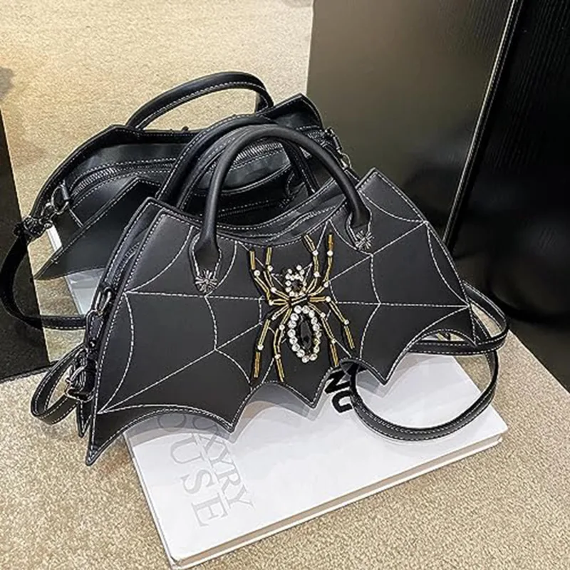 

Bat Handbag For Women Crossbody Satchels Fashion Creative Spoof Fun Halloween Personality Girl Trend Pu Leather Messenger Bag
