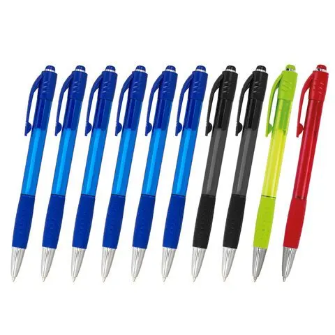 Ручки шариковые автоматические с грипом &quotНАБОР MULTICOLOR&quot BRAUBERG &quotSUPER&quot 10 шт. (6