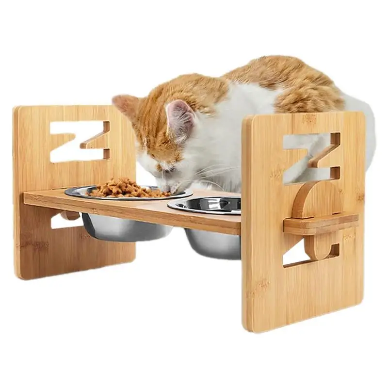 

Raised Dog Bowl Dog Cat Elevate Food Stand Raised Dog Food Bowls For Dogs With 2 Stainless Steel Bowls Adjusts To 6 Heights For