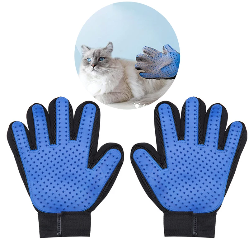 

2PCS Pet Grooming Glove Effective Massage for Dog Cat Hair Remove Gloves Dog Gentle Deshedding Cleaning Brush cepillo para perro