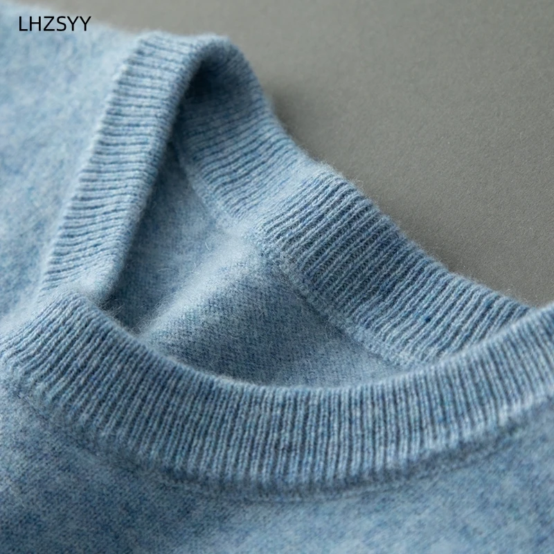 LHZSYY осенне-зимний Новый мужской свитер из 100% чистого кашемира свободные вязаные