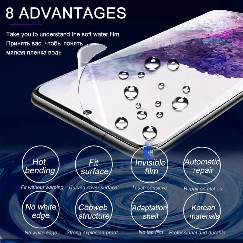 Гидрогелевая пленка для Samsung Galaxy A55 A15 A52 A53 A54 A70 A71 A72 A73 A12 A21S A52S A33 A22 A24 Защитная