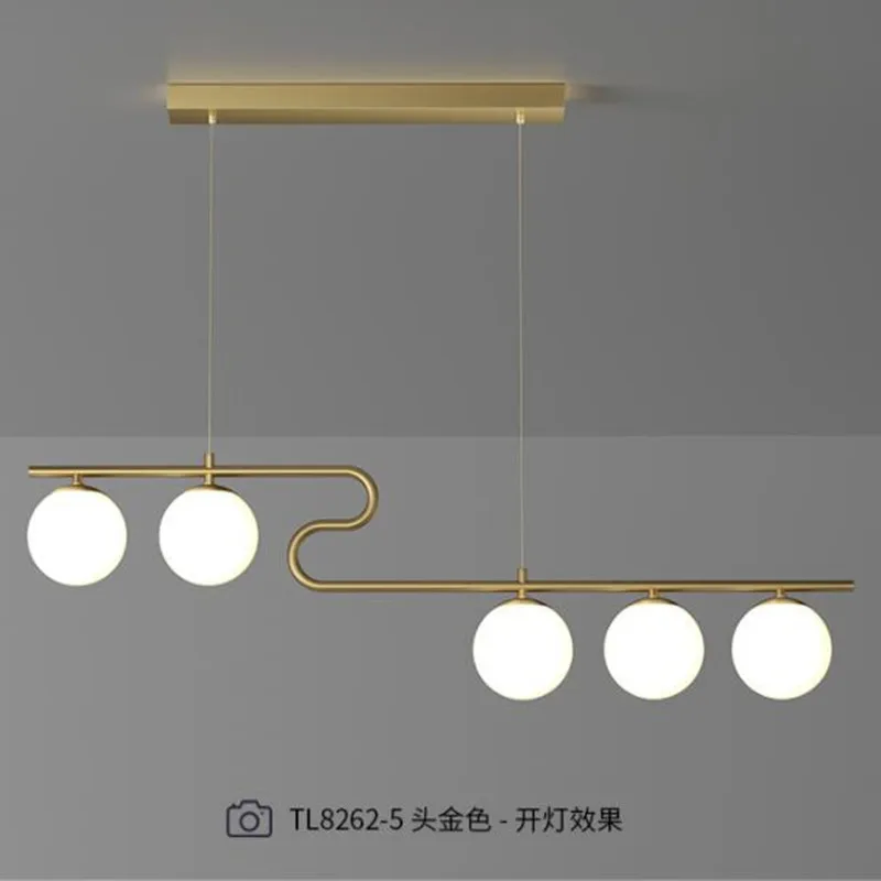 

Nordic Golden Lustre Pendant Lamp LED Glass Ball Ceiling Hanging Light for Dining Living Room Kitchen Island Indoor Decoration
